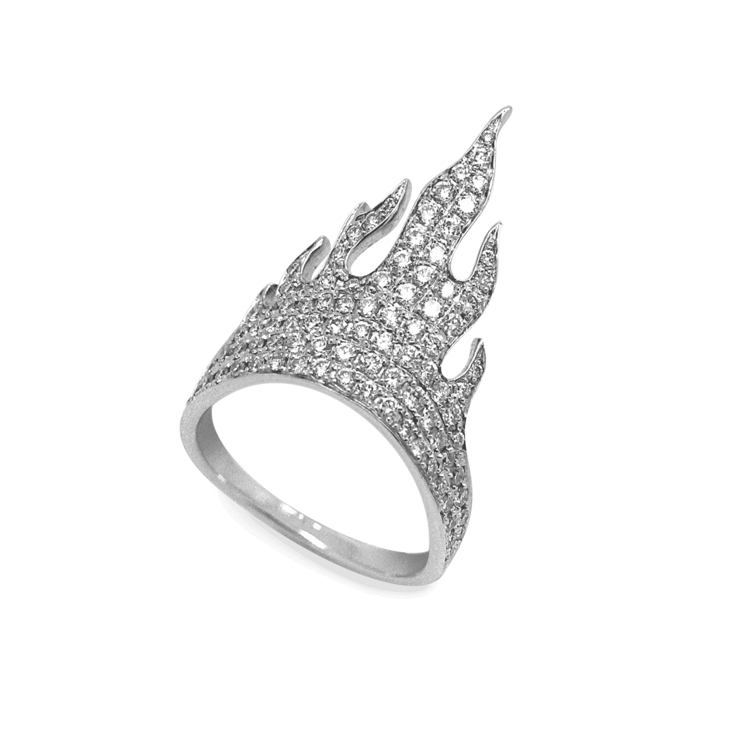 flamme bague or blanc diamant