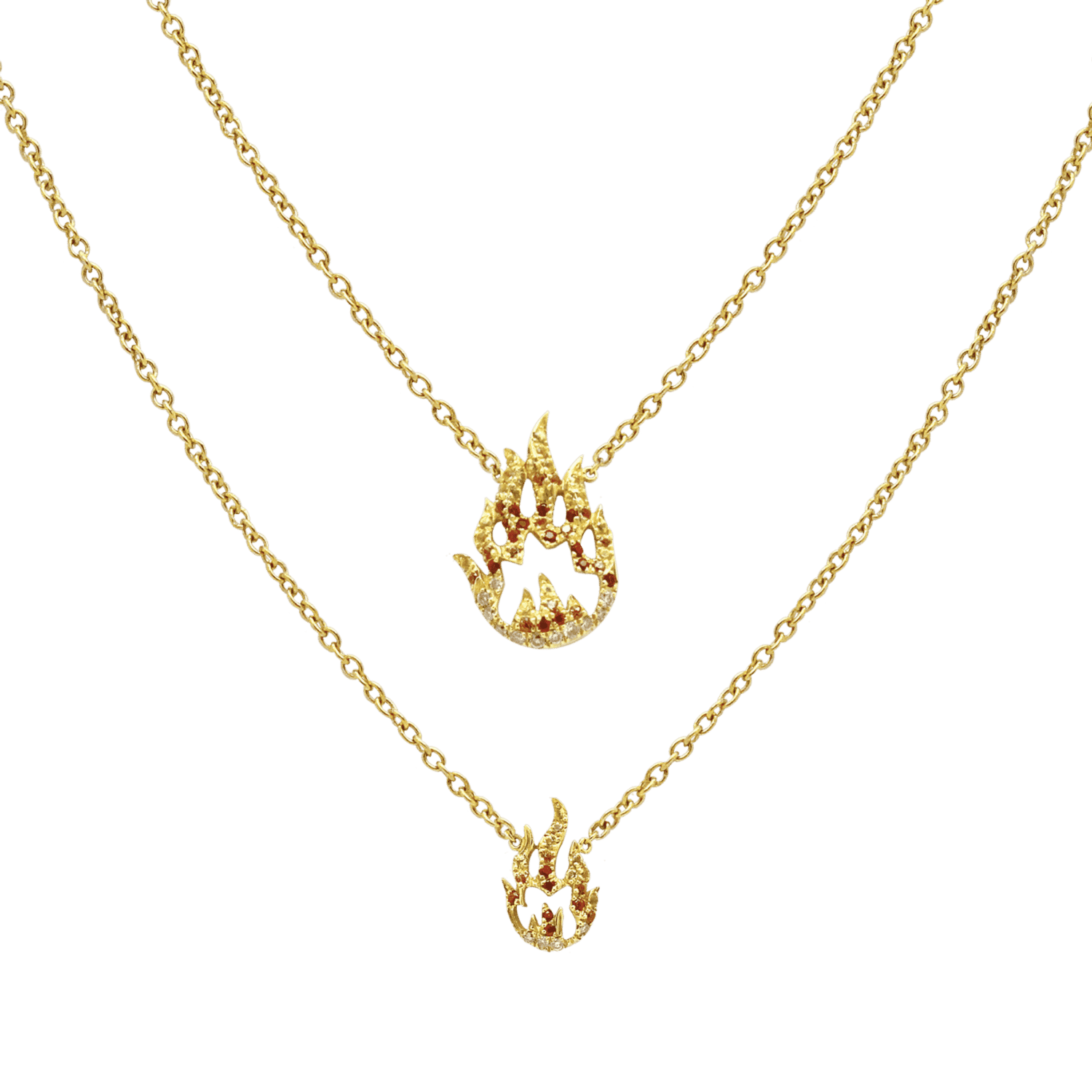 Flamme collier or jaune saphir
