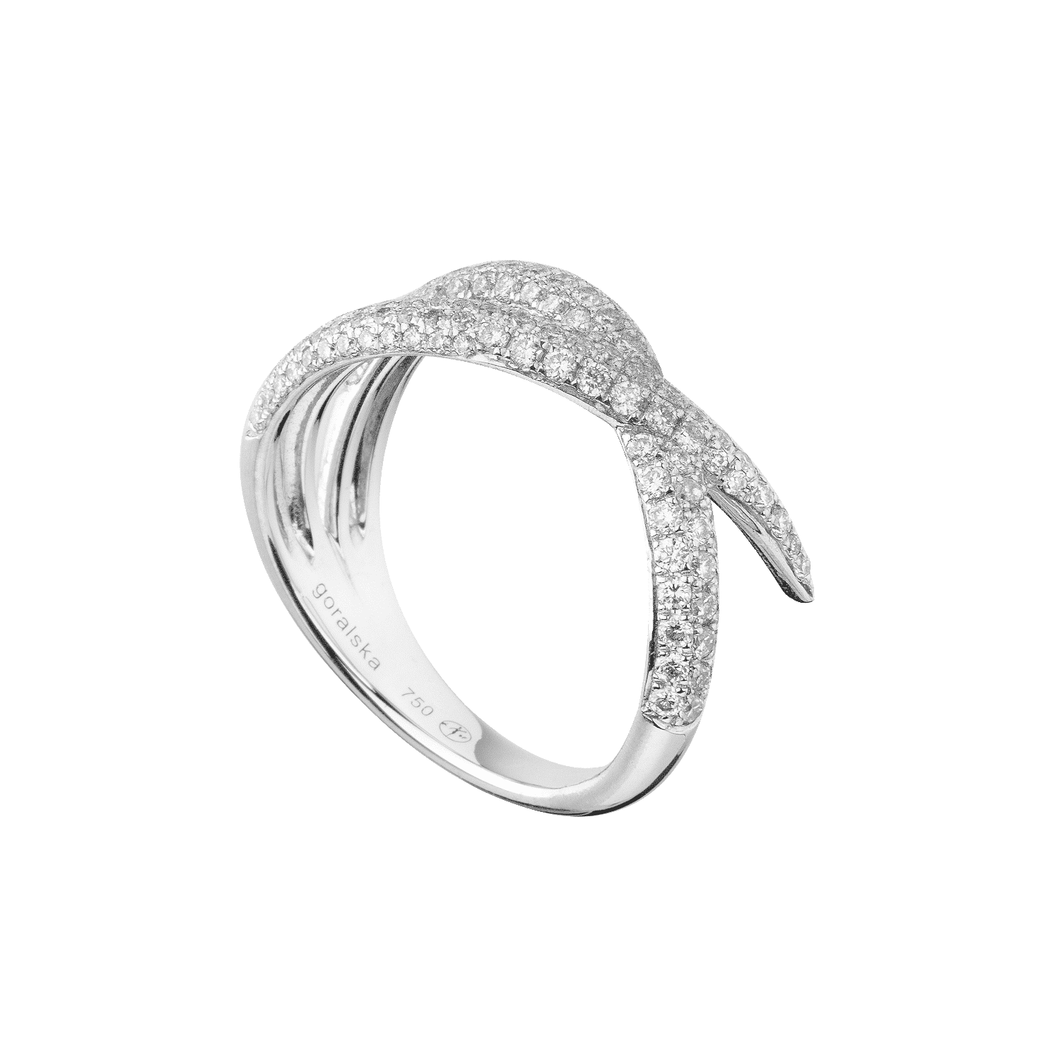 Duality bague or blanc diamant
