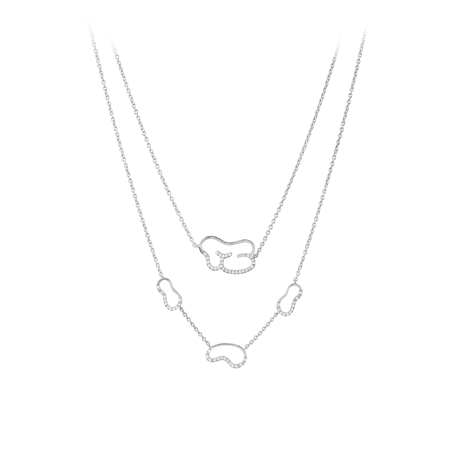 empreinte collier or blanc diamant