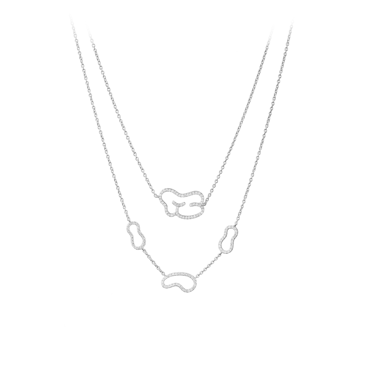 Empreinte collier or blanc diamant