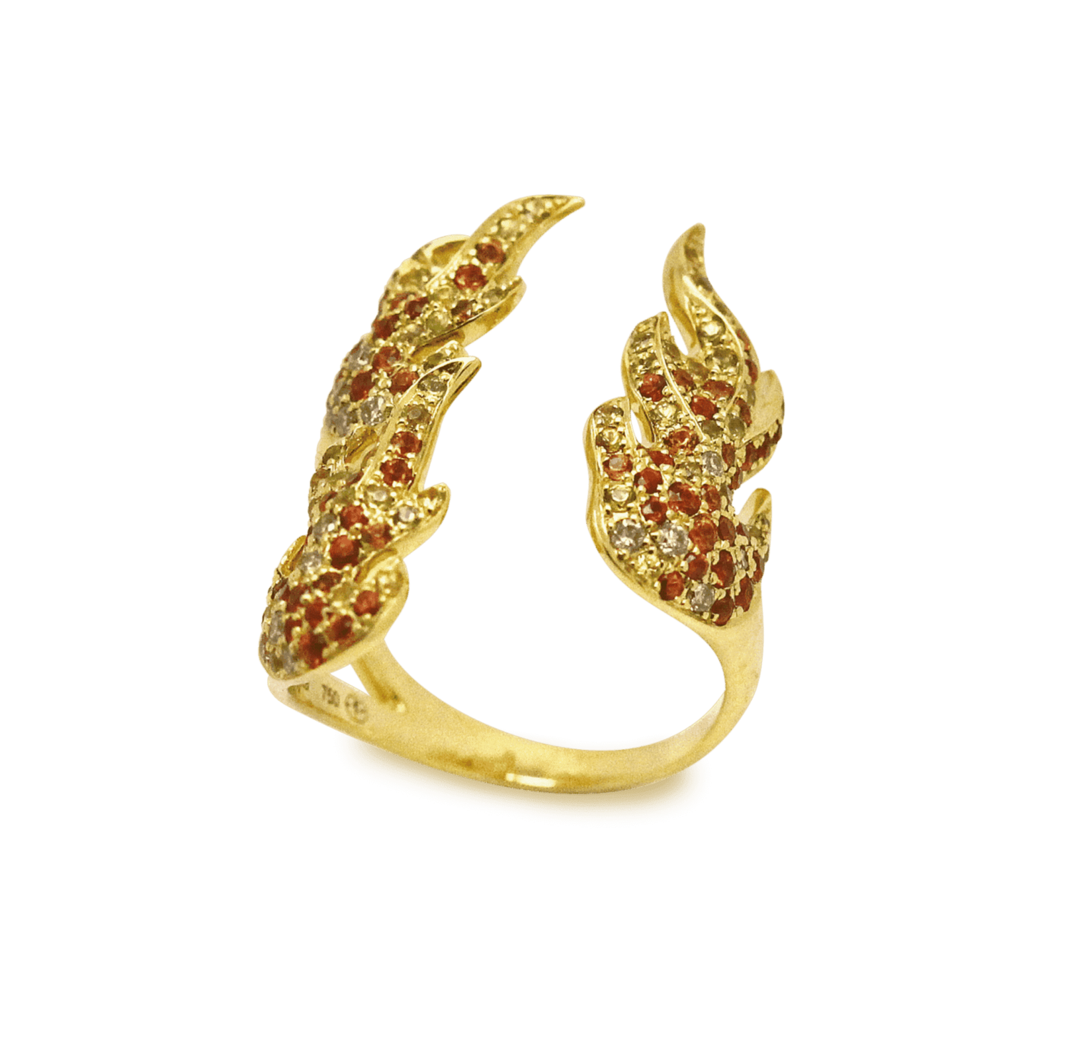 Flamme bague jaune saphir