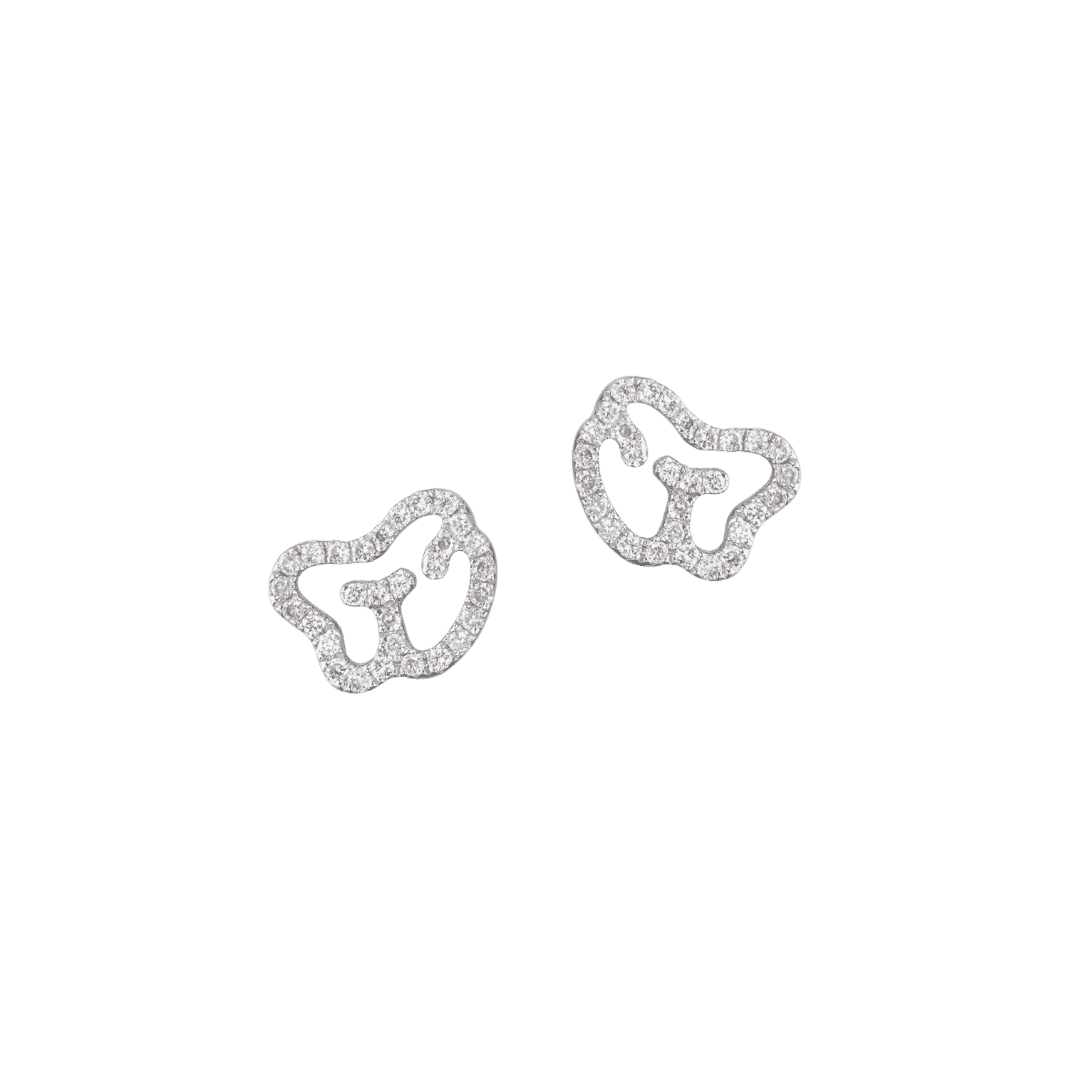 Empreinte boucle d'oreilles or blanc diamants