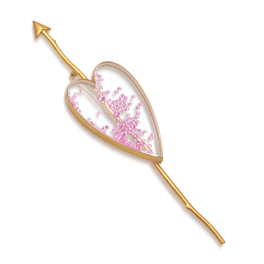 coeur or jaune saphir rose
