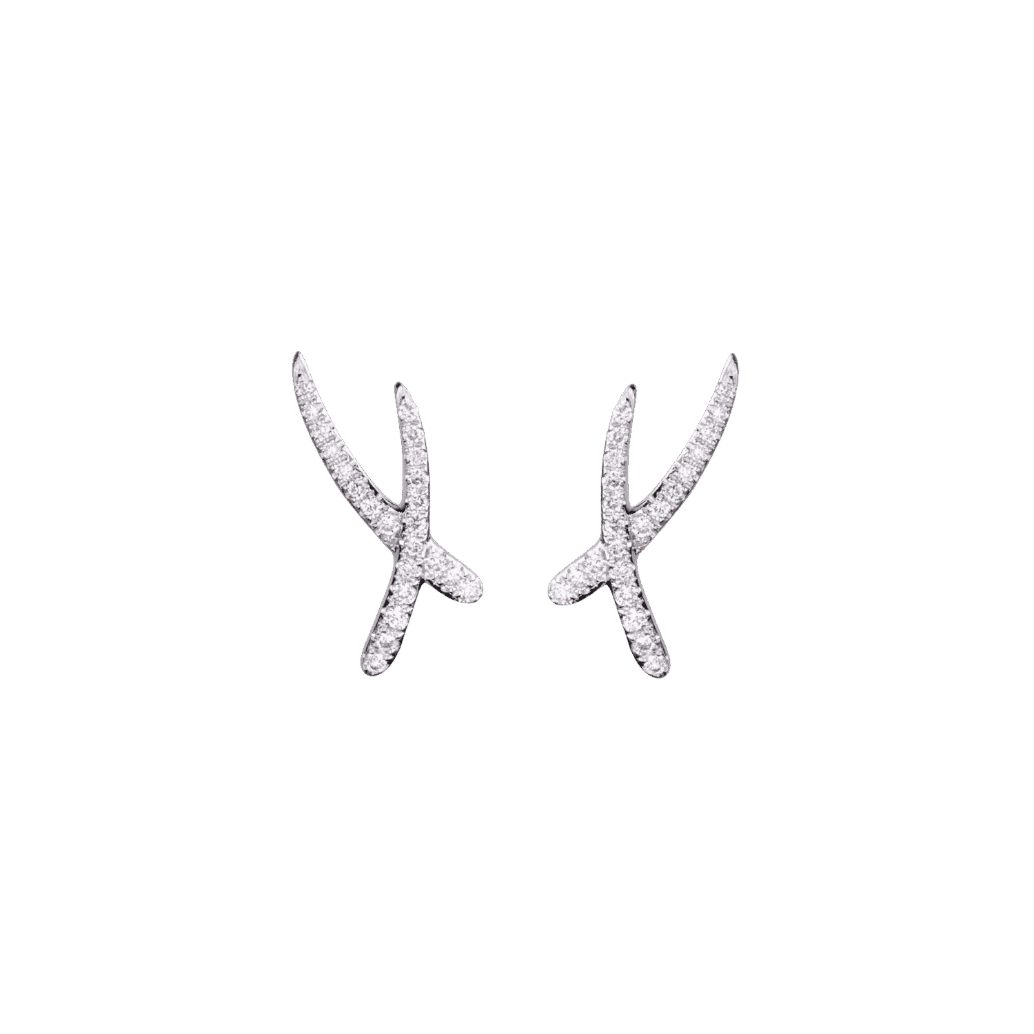 Duality boucle d'oreilles or blanc diamant