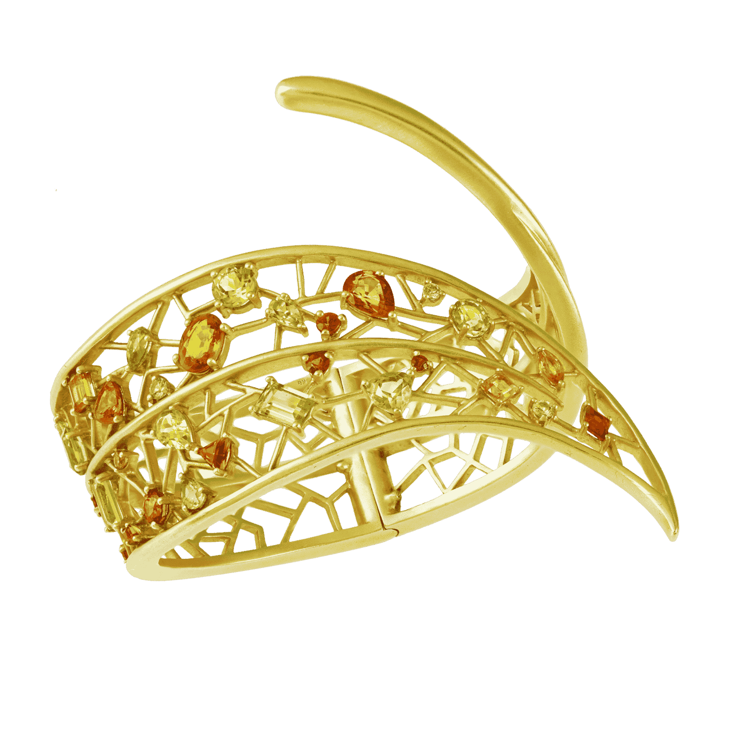 Feuille manchette or jaune saphir