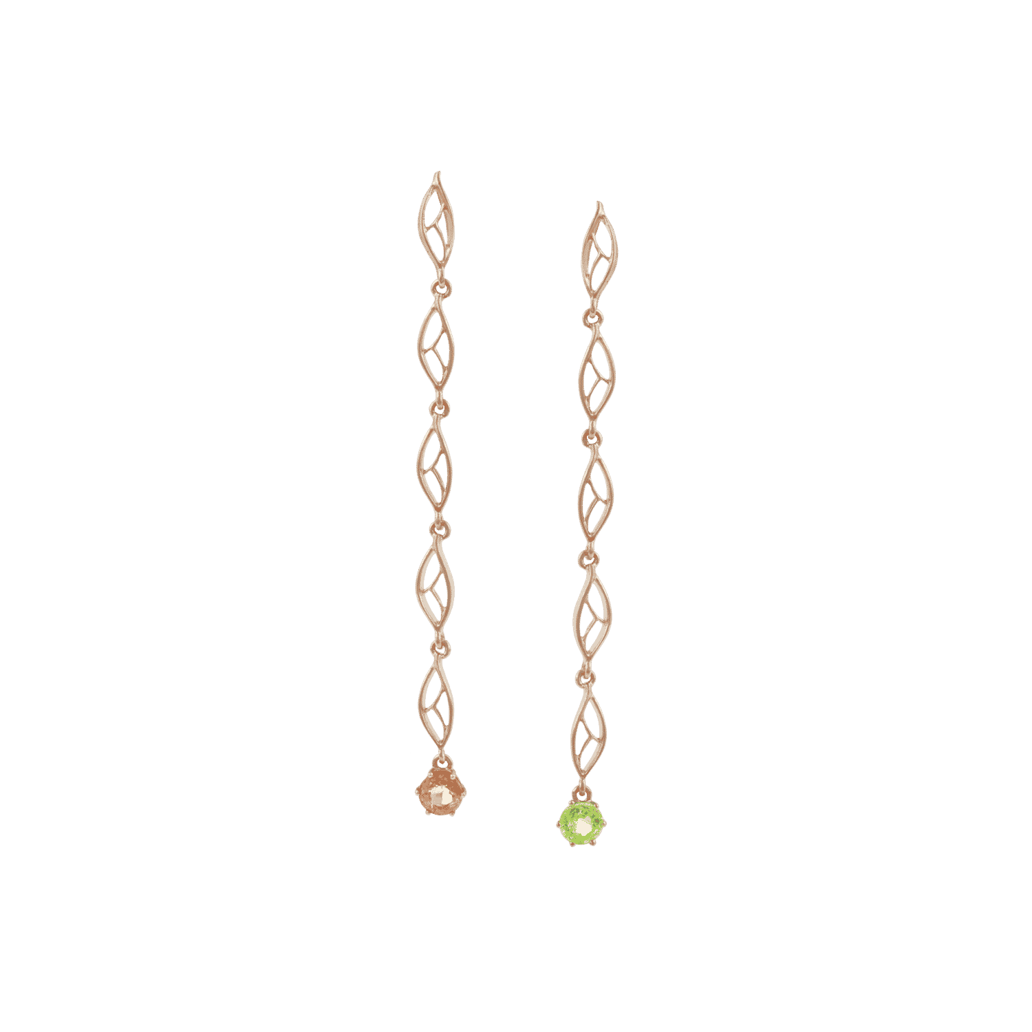 Feuille boucle d'oreilles or jaune saphir