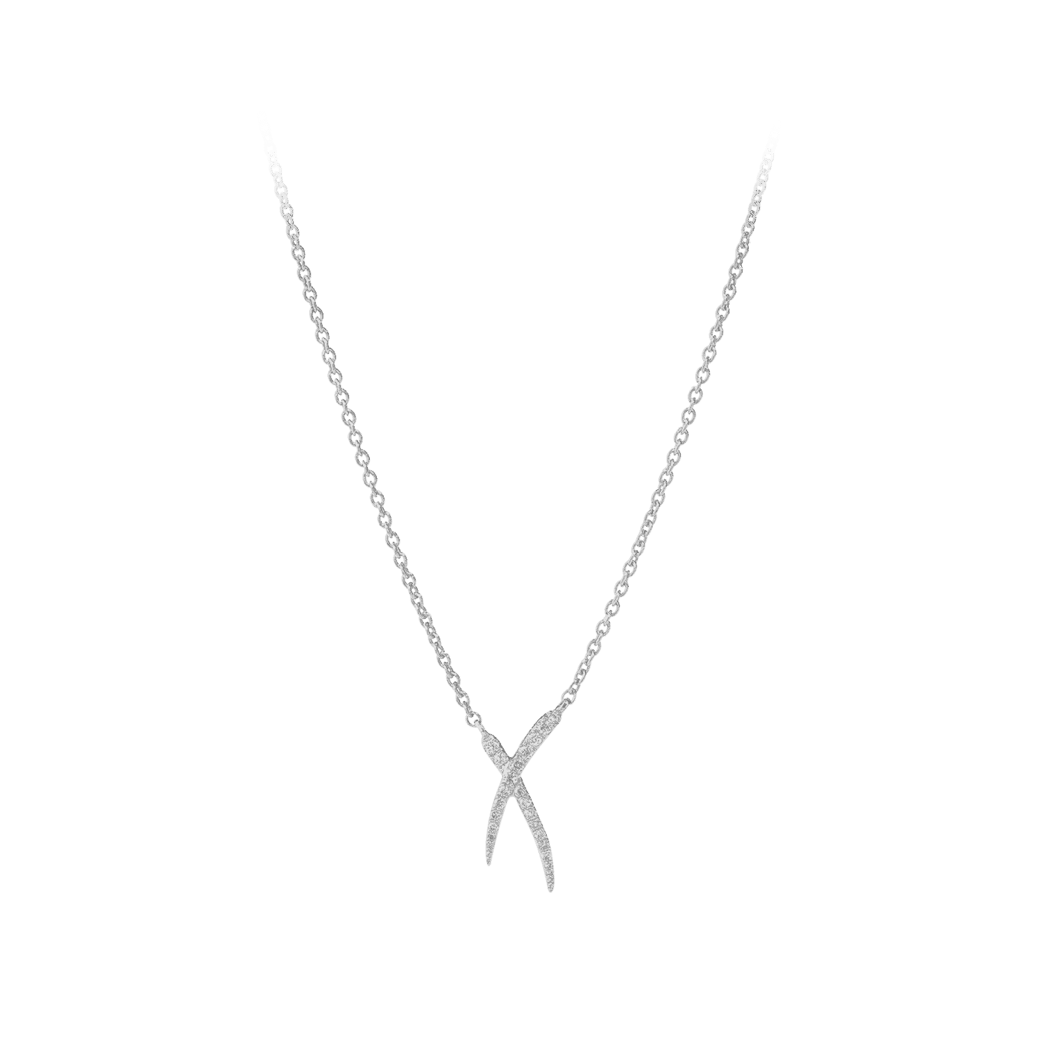 Duality collier or blanc diamant