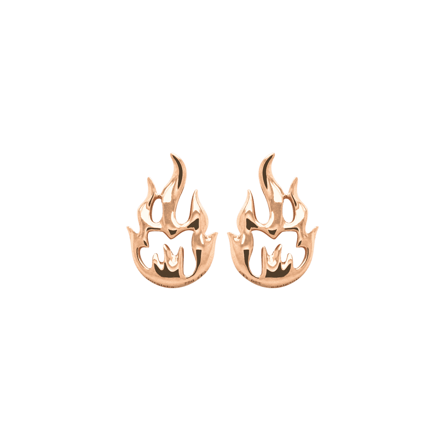 Flamme boucle d oreille or rose