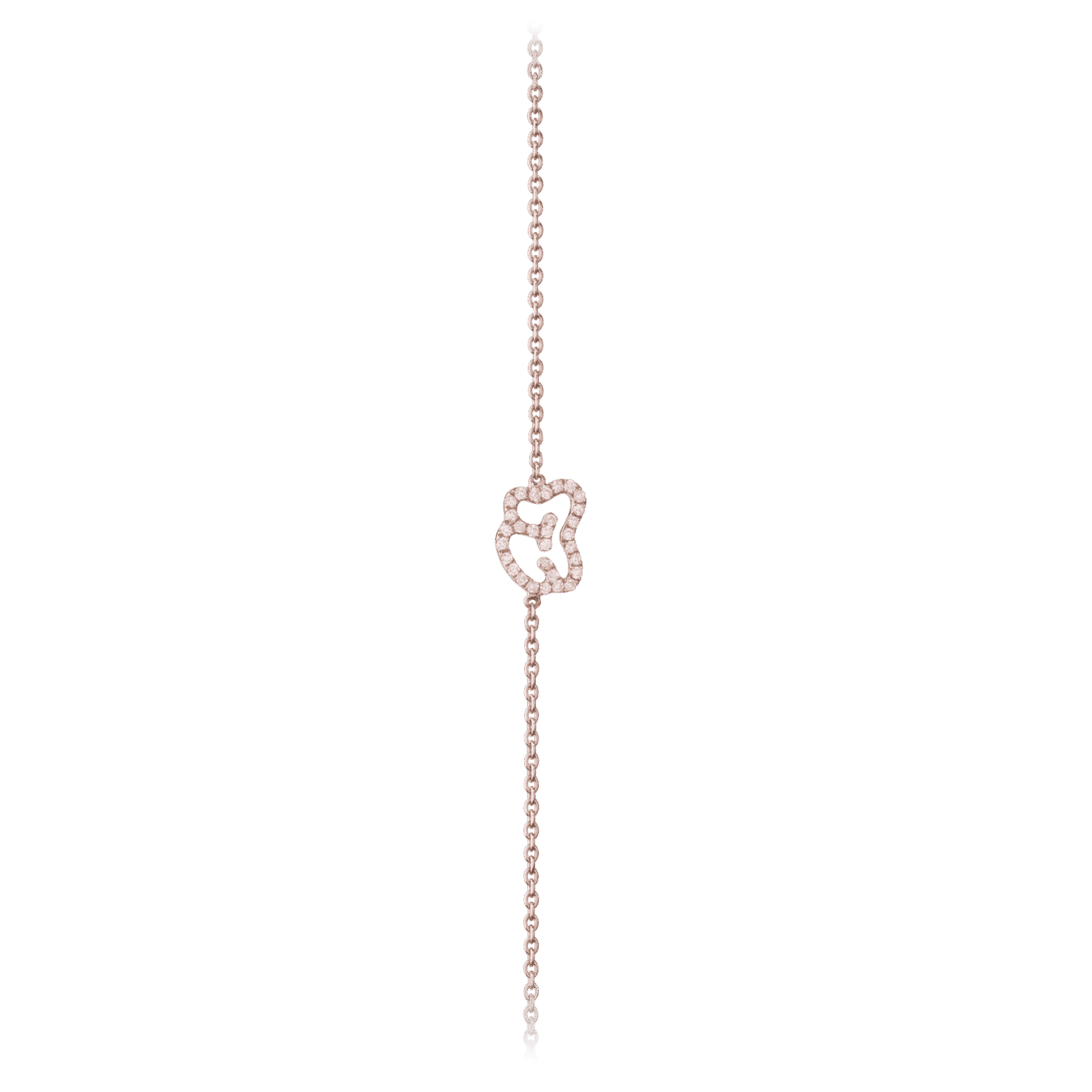 Empreinte bracelet or rose diamant