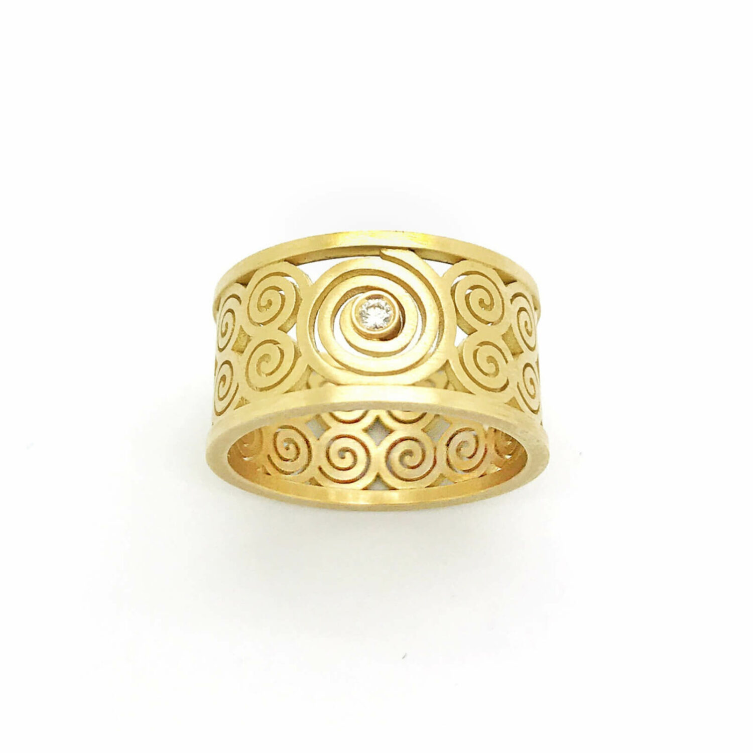 Spirale bague or et diamant