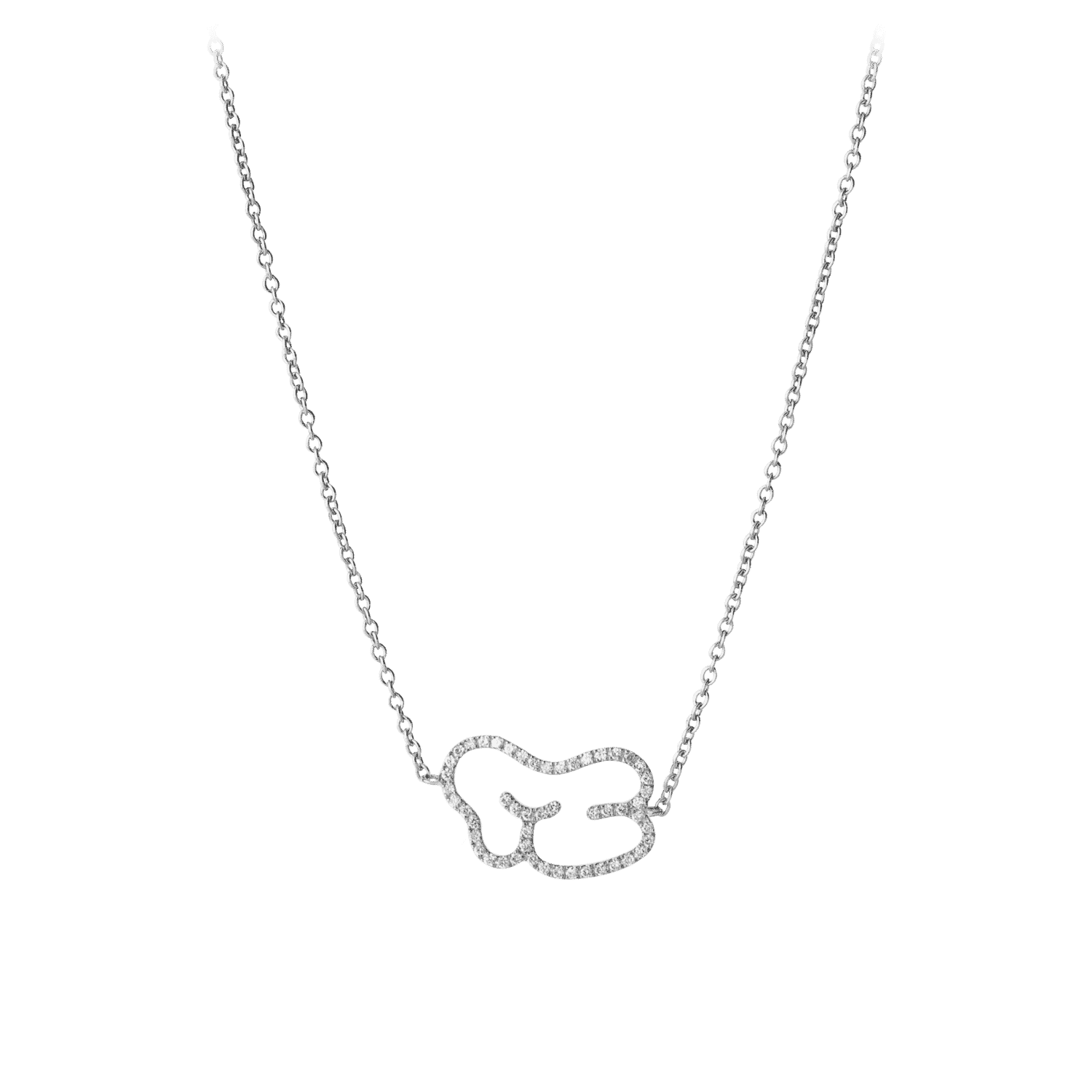 empreinte collier or blanc diamant