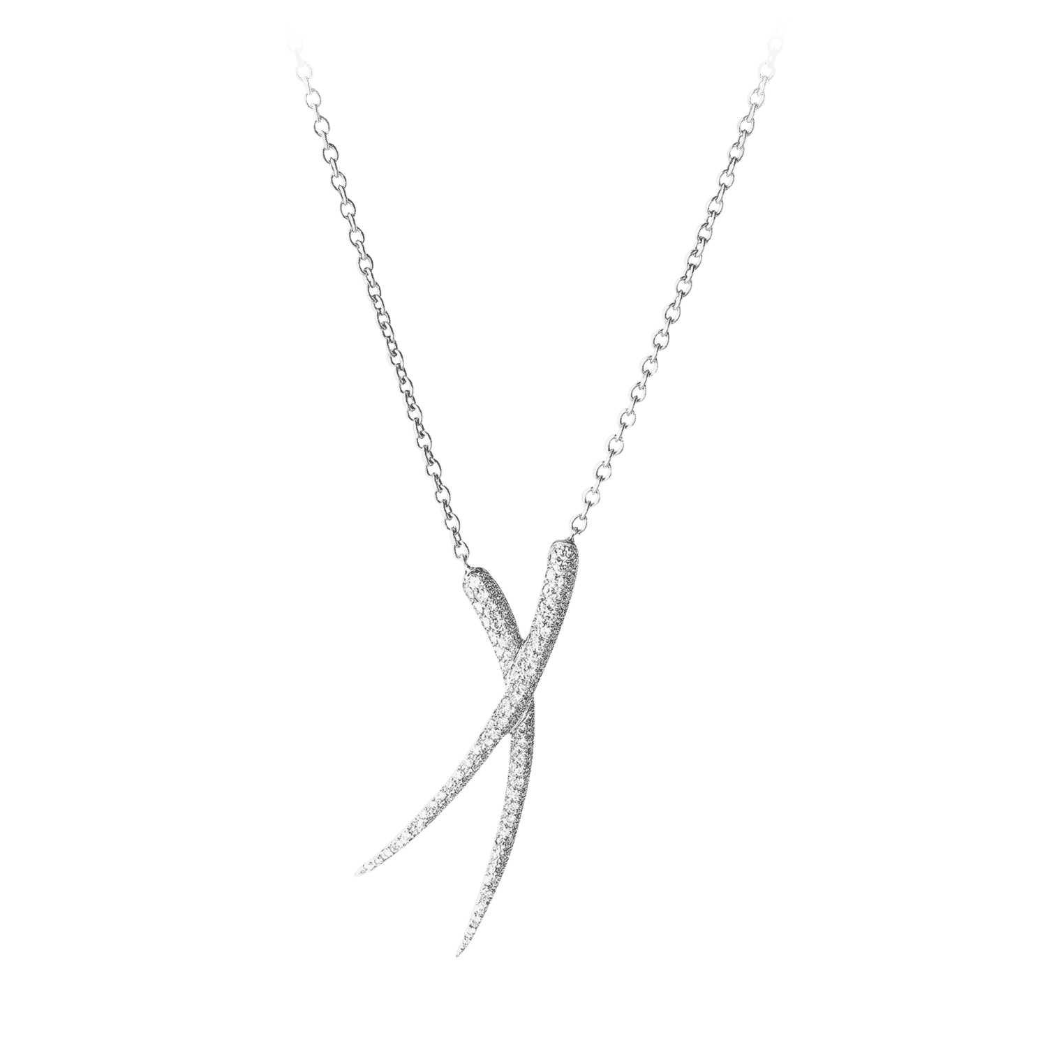 Duality collier or blanc diamant