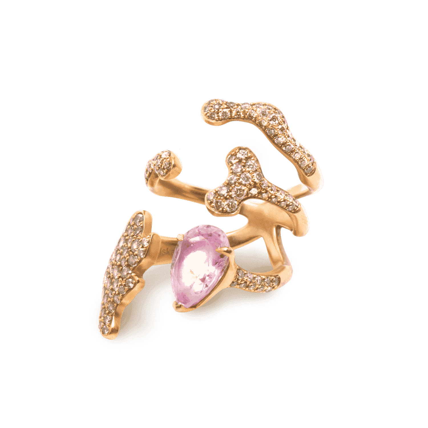 Missible bague or rose et saphir rose