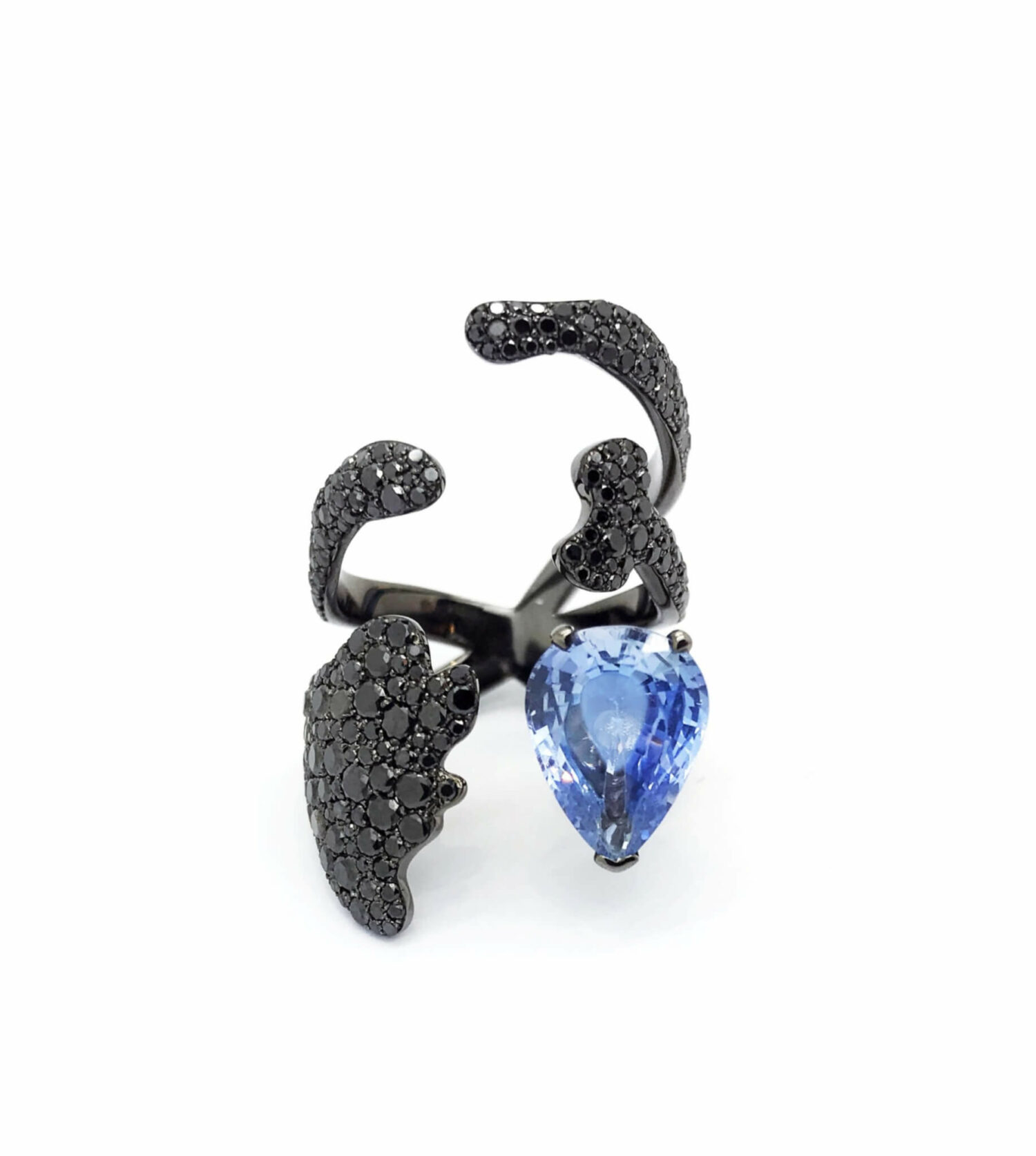 missible bague or noir saphir