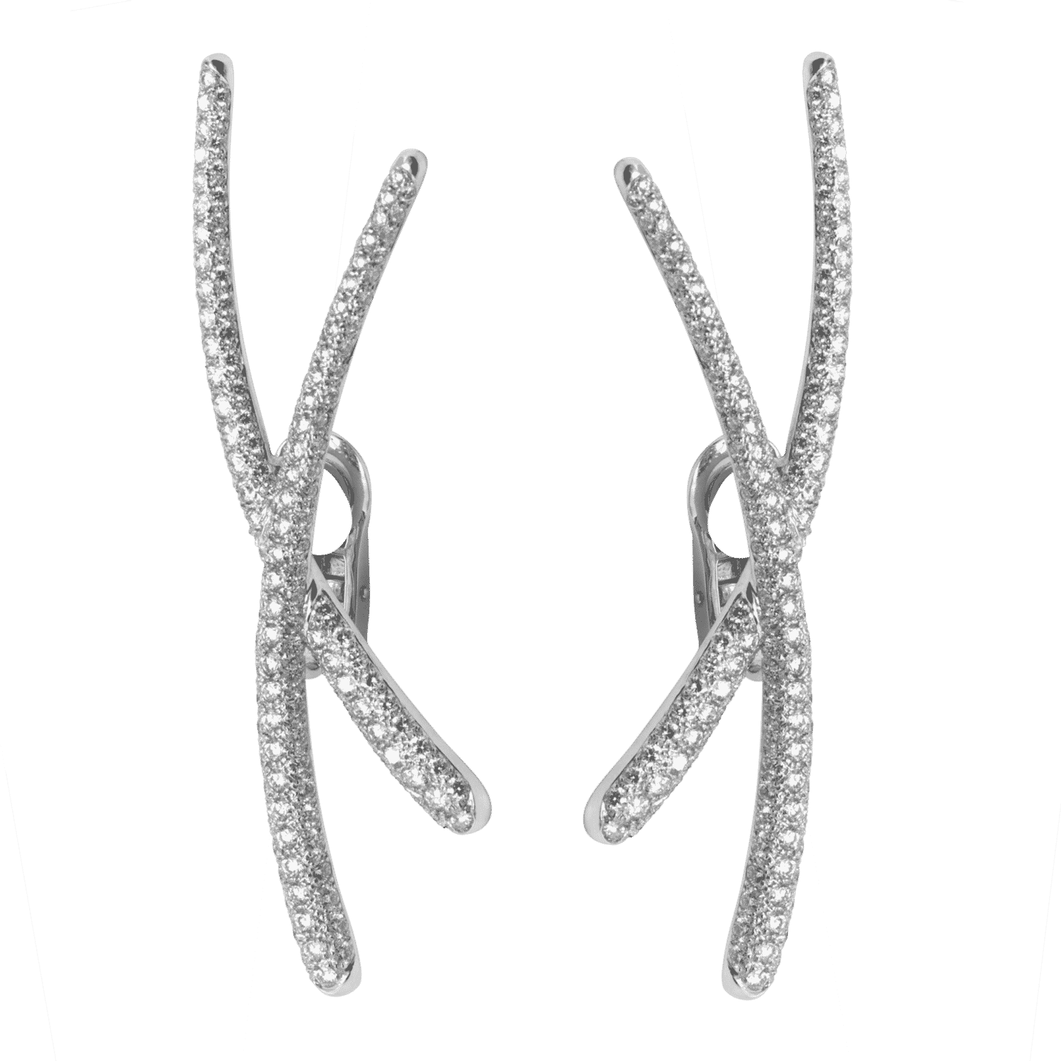 Duality boucle d'oreilles or blanc diamant